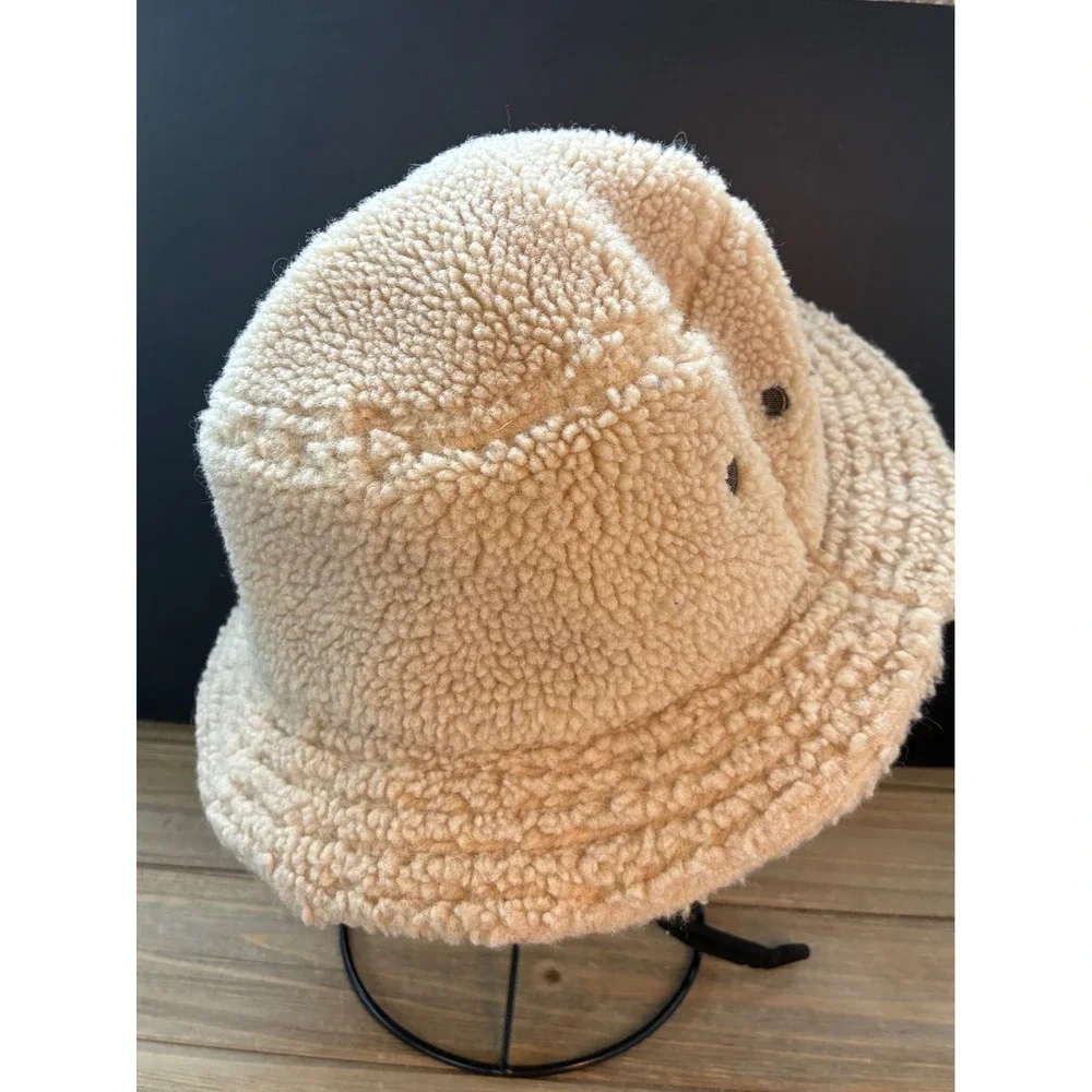 Kavu Bucket Hat Sherpa Fleece Adjustable‎ Mens OS Beige Cream Excellent